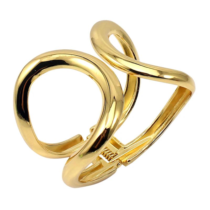 Simple Punk Cuff Bracelets & Bangles Summer Statement Gold Color Metal Pulseiras Present Jewelry 4