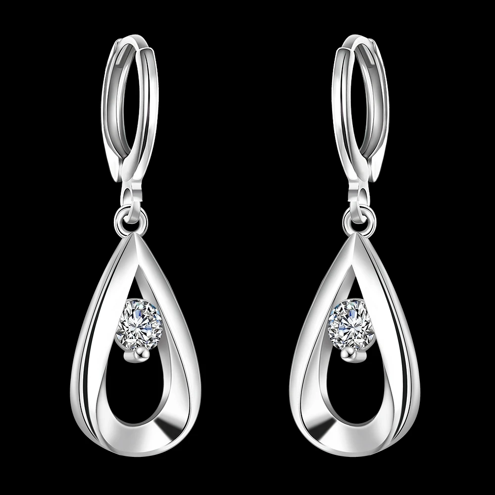 New Beautiful Fashion 925 pure silver plated earings fashion jewelry 8 Twisted Water drop
