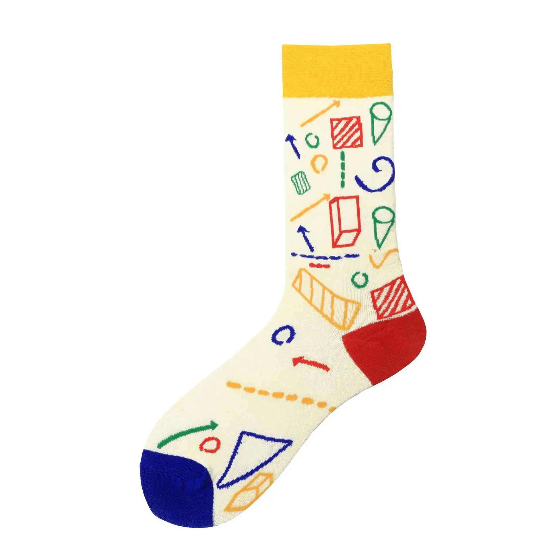 Новинка года; сезон осень-зима; мужские носки в стиле Харадзюку; забавные Функциональные носки с математическим принтом в стиле хип-хоп; Kawaii; носки из чесаного хлопка - Цвет: 4