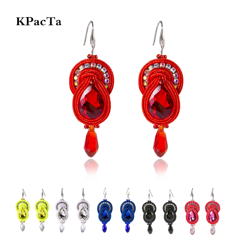 

KPACTA Ethnic Feature Style Creative Drop Earrings Fashion Jewelry For Women Soutache Handmade Weaving Big Hanging Earring Party