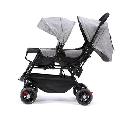 360 градусов всенаправленные колеса для близнецов, детская коляска, автомобильный светильник, двойная коляска, передние и задние сиденья, коляска - Цвет: 286gy