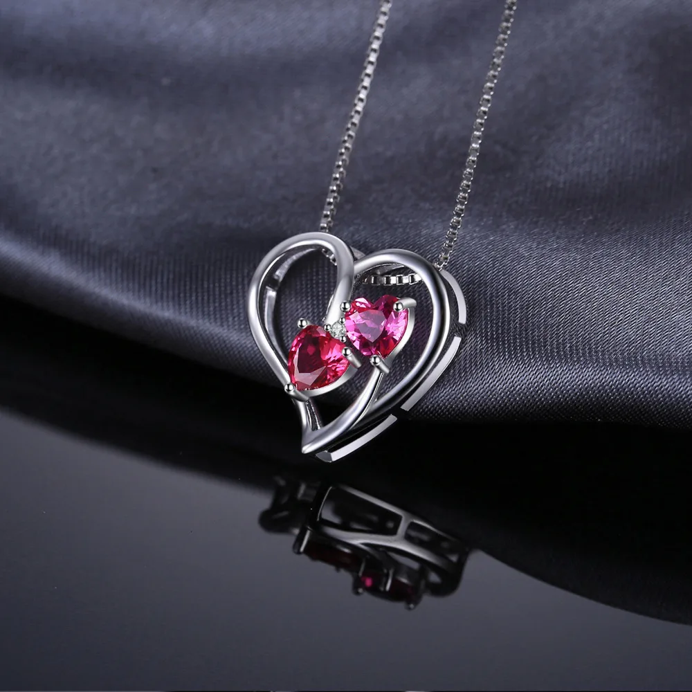 Pink Sapphire Heart Necklace - Image 4