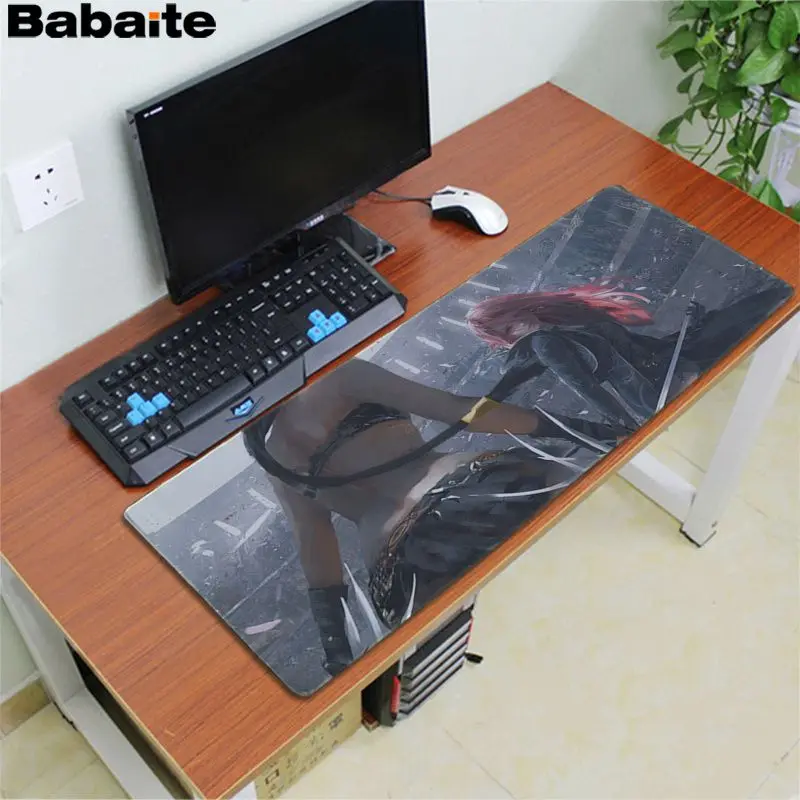 Babaite простой дизайн Ghost Blade Wind Chime принцесса запирающийся край коврик для мыши резиновый ПК компьютерный игровой коврик для мыши - Цвет: Lock Edge 40X90cm