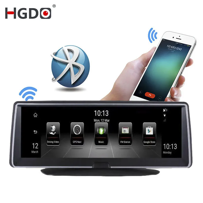 HGDO IPS 8 &quot3G/4G Wifi Автомобильный видеорегистратор камера Android 5 0 GPS навигация видео