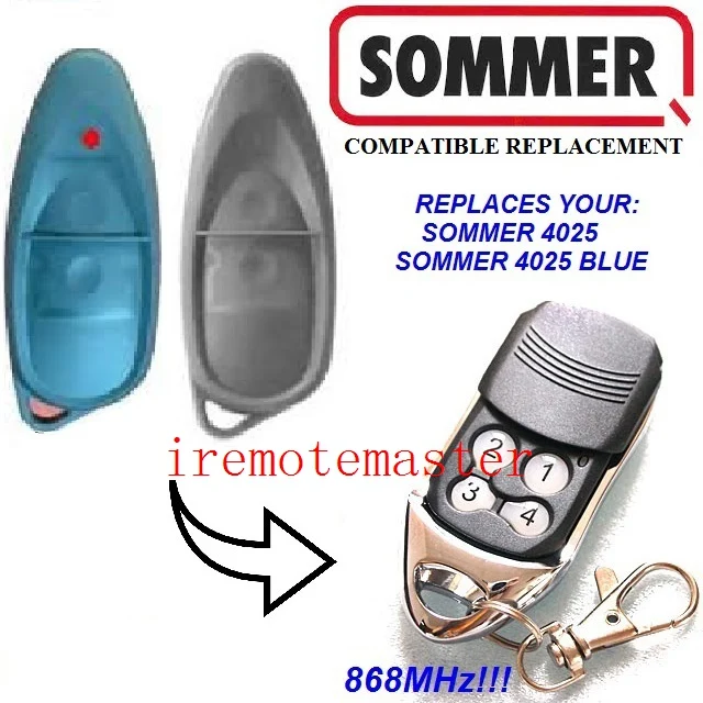 SOMMER 4025, SOMMER 4025 синий замена пульта дистанционного дубликатора 868 МГц