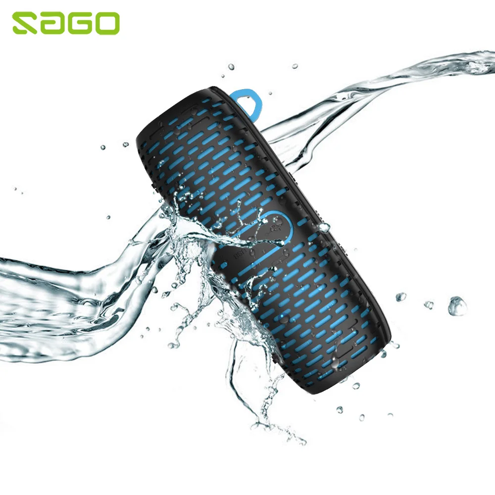 

Sago New Outdoor Speaker Bluetooth 4.1 Wireless Speakers Waterproof Built in 2000mAh Battery for Longer Music Support TF FM
