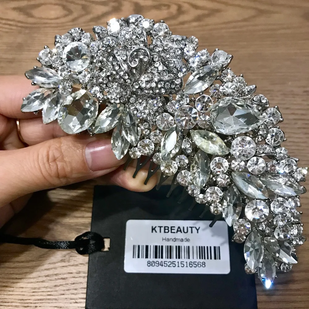 

New Bridal Flower Crystal Vintang Silver Royal Fashion Hairpin Jewelry Wedding Hair Accessories Romantic Bridal Jewelry