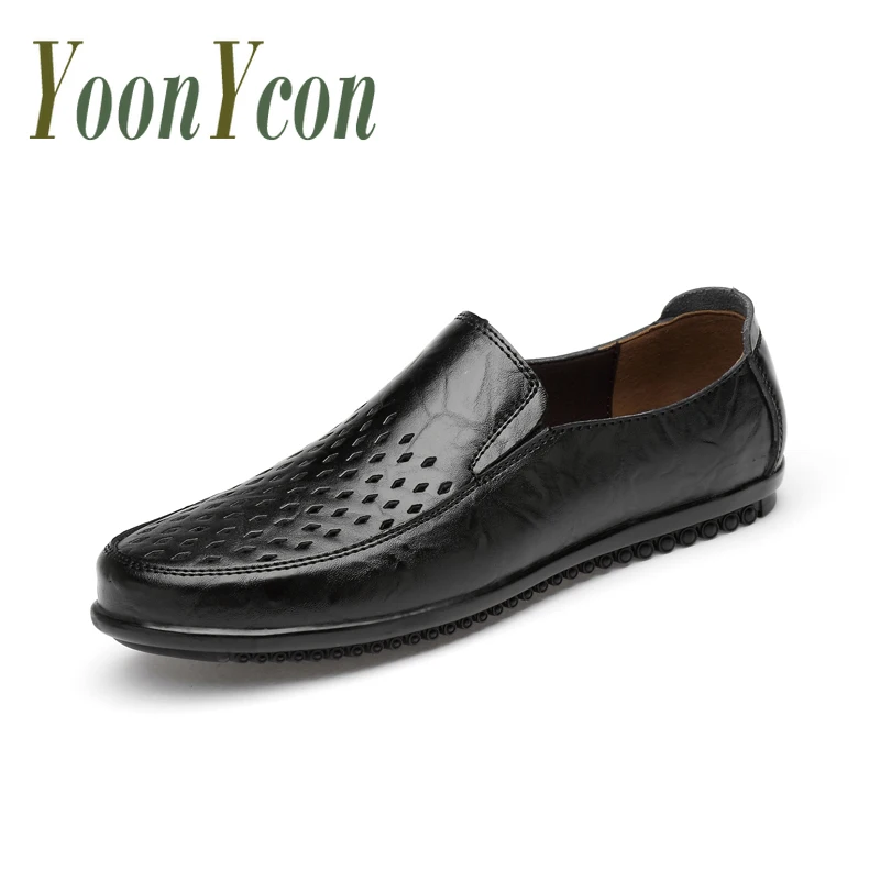 

Men Casual Slip on Loafer Shoes Mens Moccasin Summer Breathable Hole Man Loafers Flat Shoes Brown Lazy Loafers Casual Shoes