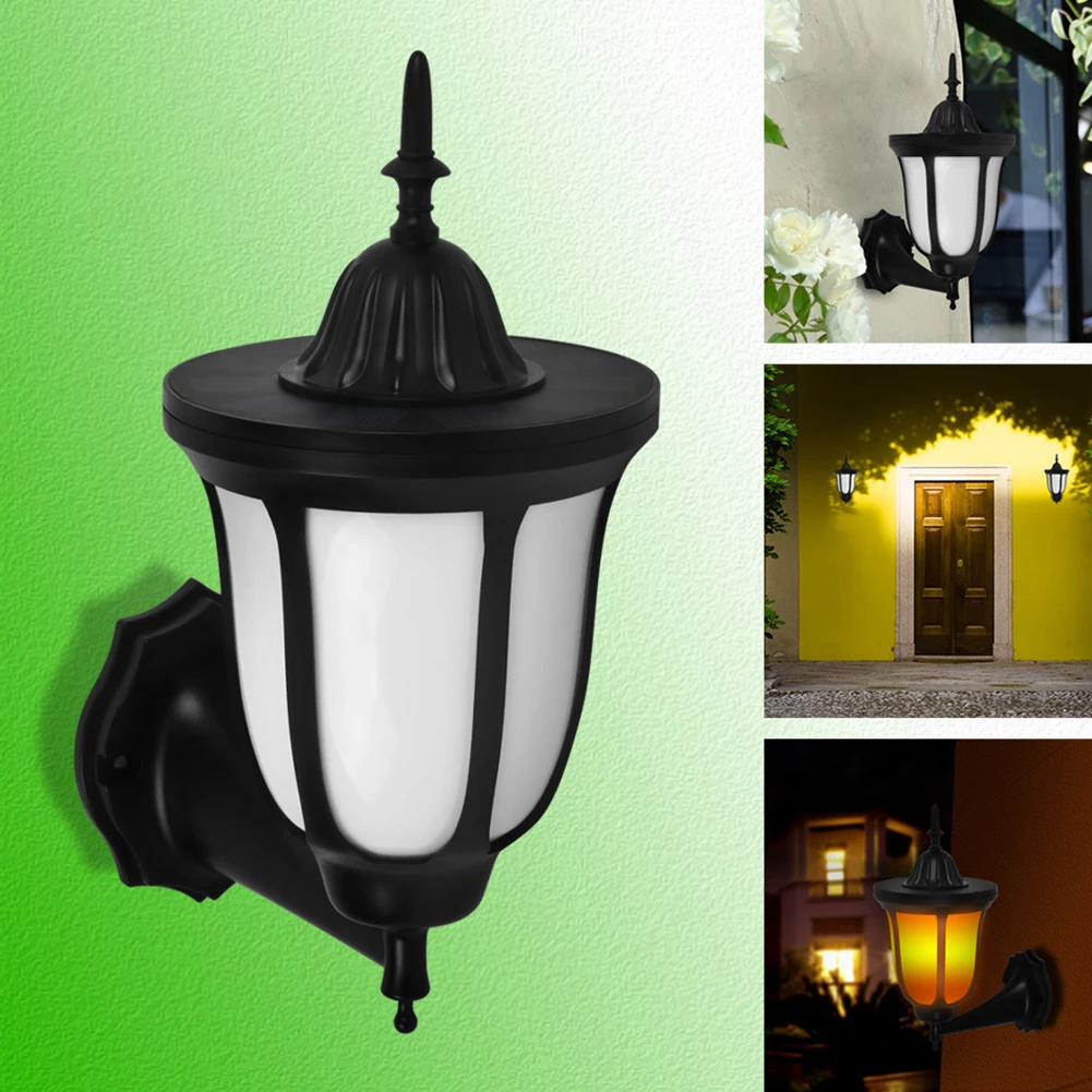 

96 LED Sensitive Waterproof Durable Easy Install Solar Powered Flickering Flames Eco Friendly Wall Light Induction Outdoor