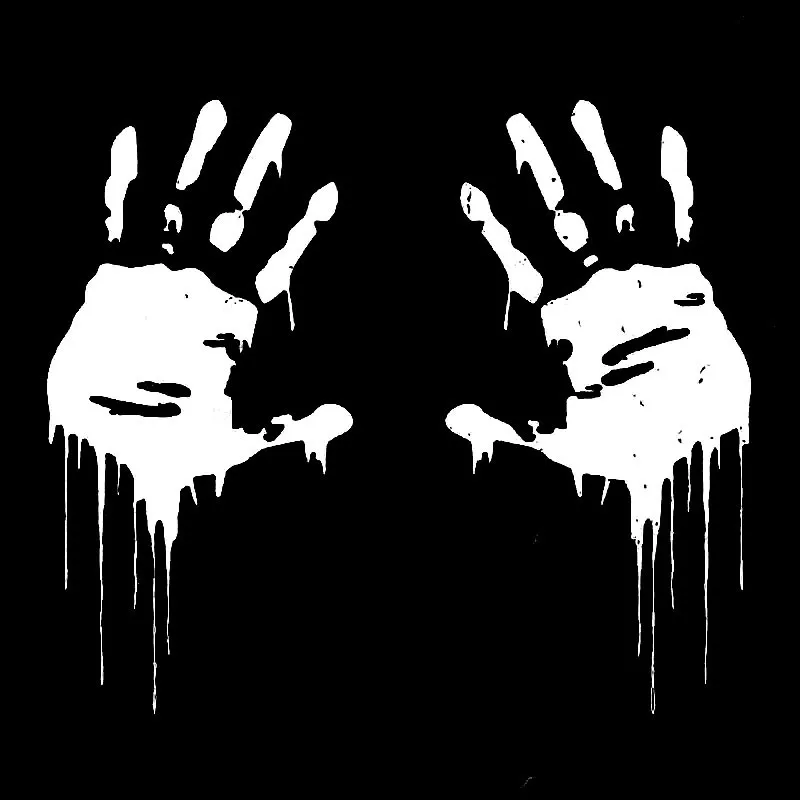 

16CMX15CM Punk Bloody HandPrint Car Styling Skull Vinyl Car Sticker Motorcycle Window Decal Accessories Black Silver Red