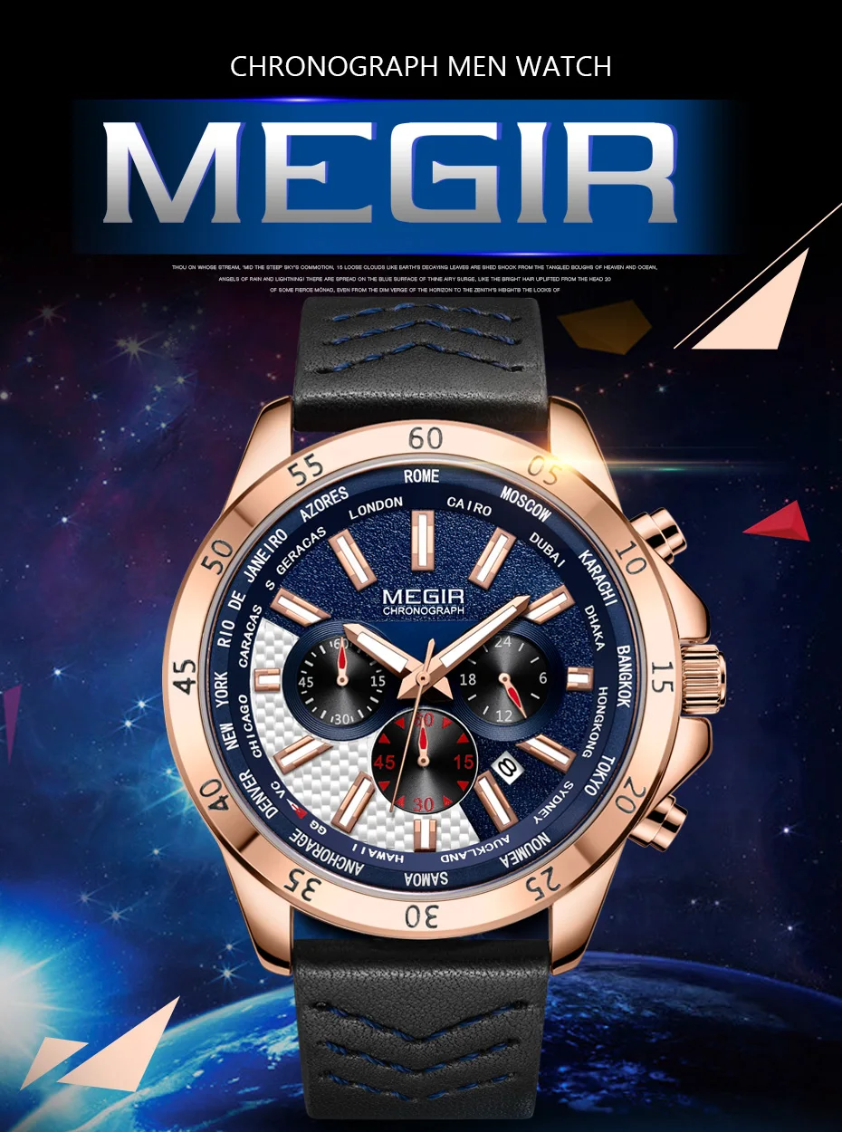 Erkek Kol Saati MEGIR часы для мужчин модные спортивные кварцевые мужские s часы Лидирующий бренд Роскошные военные часы Relogio Masculino Zegarek Mesk