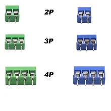 5/10 uds/lote KF301-5.0-2P KF301-3P KF301-4P paso 5,0mm Pin recto 2P 3P 4P tornillo PCB conector de bloque de terminales
