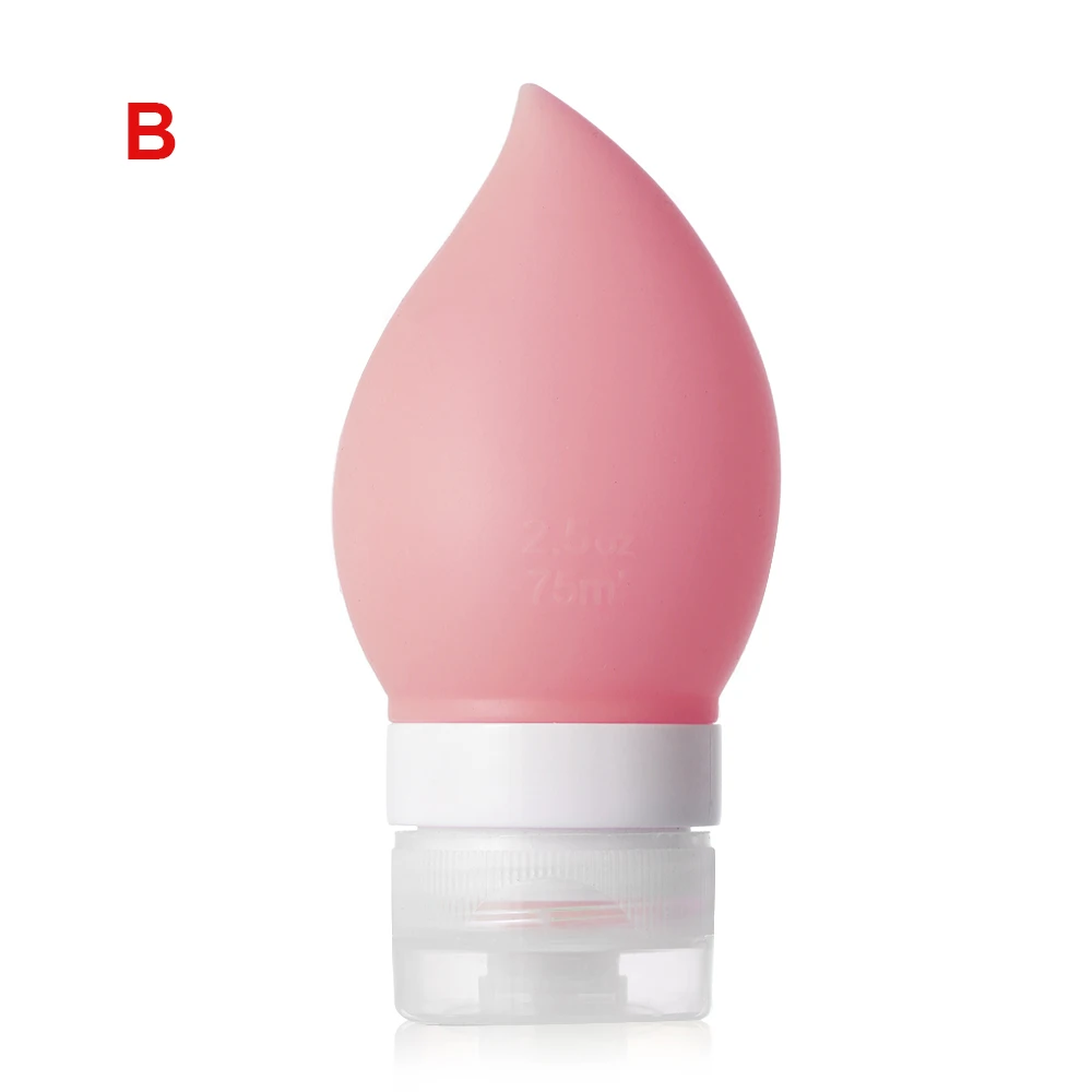 75ml Pink 02 1 шт Макияж 60/80/90 мл мило путешествия Еда из пищевого силикона шампуня Бутылочки для геля и лосьона для душа суб-розлива трубка Squeeze пустая бутылка - Цвет: 75ml Pink 02