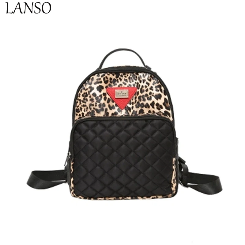 Drop Shipping Fashion College Grid Embroidered Shoulder Bag Female Backpack Students High Middle School Backpacks For