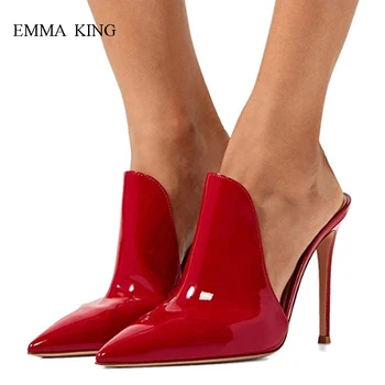 

Sexy Women Slide Slippers Back Heel Open Stilettos Women Sandals Wedding Party Pumps Ultra High Heels Shoes Zapatos De Mujer
