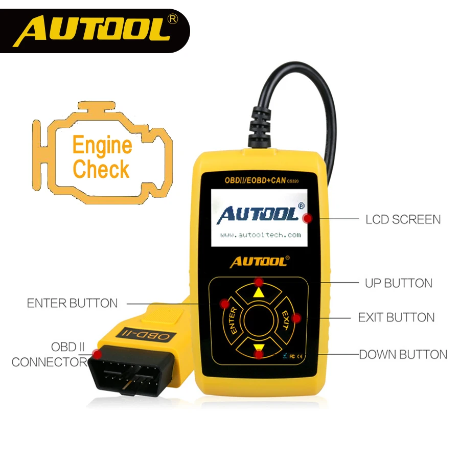 

AUTOOL OBD2 Auto Code Reader Scanner OBD 2 II Car Scan Auto Diagnostic Tool CS320 PK AD310 Launch X431 OM123