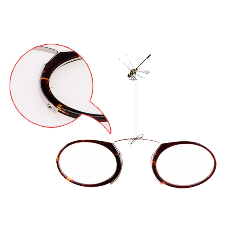 Gafas de lectura para reposar la nariz + 1,0 a + 3,5, clip de lector de cartera SOS portátil en Mini gafas de lectura con funda Gafas de lectura para reposar la nariz + 1,0 a + 3,5, clip de lector de cartera SOS portátil en Mini gafas de lectura con funda