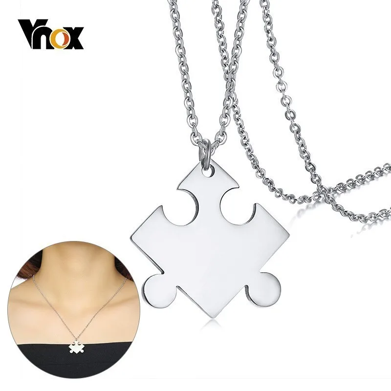 

Vnox Puzzle Design Minimalism Choker For Women Never Fade Silver Stainless Steel Necklaces Chic Female Ornaments Anti Allergy