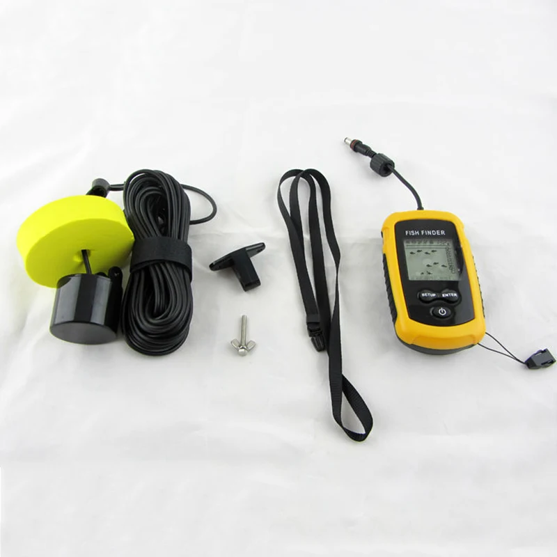 2018 المحمولة السمك مكتشف السونار أسلم عمق fishfinder إنذار 0.7-100 متر الصيد السونار مع عرض الانجليزية xnc