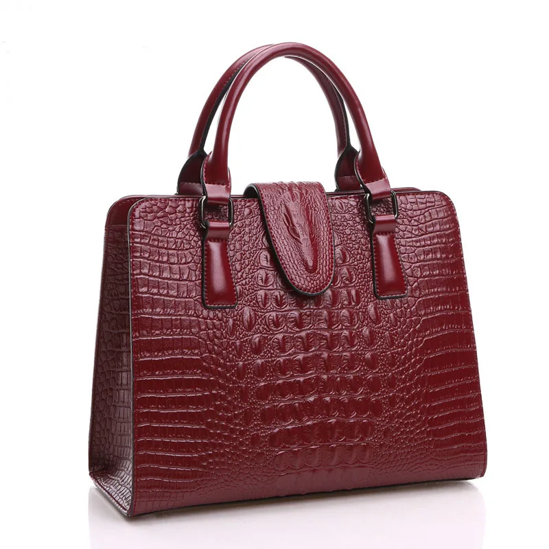 

100% Genuine leather bag ladies 2017 Crocodile pattern Women messenge bags handbags women high quality designer high quality L43