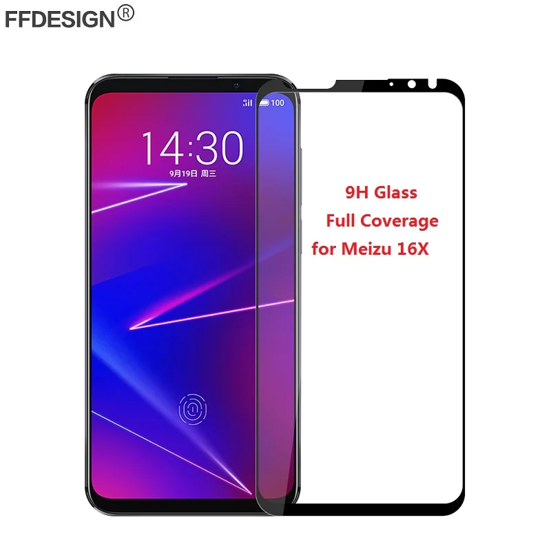 Полное покрытие закаленное стекло для Meizu 16X Защита экрана Защитная пленка стекла