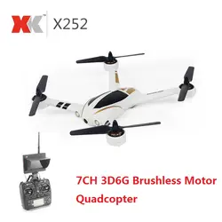 XK X252 2,4 г 7CH 5,8g FPV Квадрокоптер Радиоуправляемый гоночный Дрон с 720 P широкоугольный HD Камера безщеточный RTF 3D 6 г режим