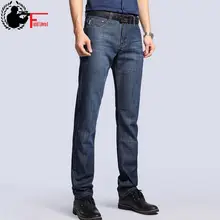 Большие размеры плюс 40 42 Nian JEEP брендовые мужские джинсы классическая мужская одежда повседневные джинсовые брюки мужские синие джинсовые брюки