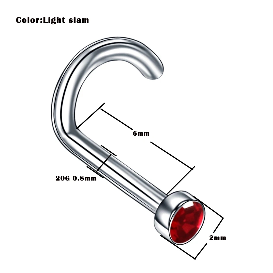 20 шт./лот, G23, титановый пирсинг носа, много штифтов для носа, костные обручи, ноздри, винт, пирсинг, перегородка, ювелирные изделия для тела, пирсинг - Metal color: X20-T0607
