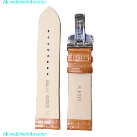 24mm Modish Tan All Genuine Leather Unisex Watch Band Straps WB1037E24GB