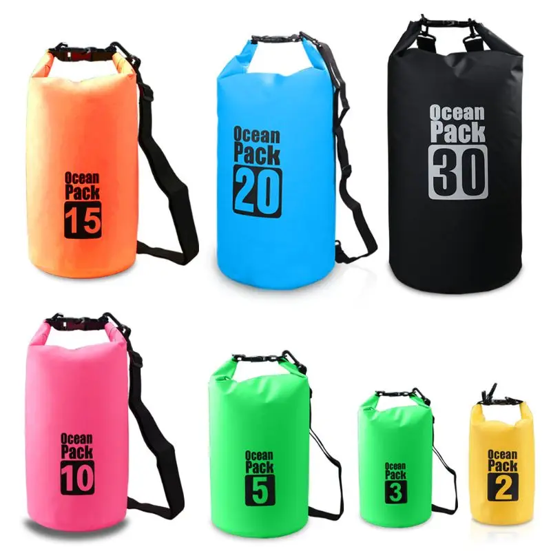 

Fashion 2L-30L PVC Waterproof Dry Bag Sack Ocean Pack Floating Boating Camping Kayaking School Backpack for Men and Women