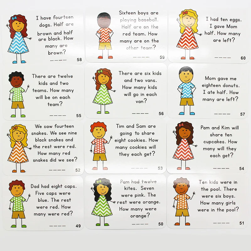 72Pcs /set English Learning Card Question Games Puzzles for Kids