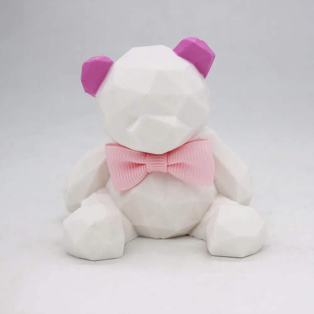 

2D geometric bear mold reaming stone aromazer plaster mold car air outlet clip decoration bear mold C1242