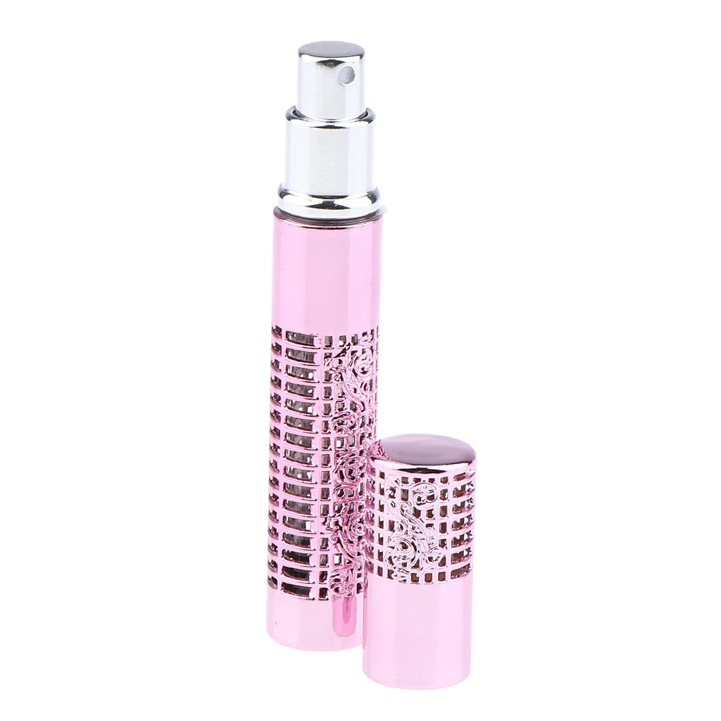 Graceful 5ml Refillable Perfume Atomizer Traveling Empty Pump Spray Bottles, Highly Polished Hollow Design Cosmetic Containers