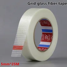 Высокая температура стекловолокно лента сетка прозрачная полосатый одной стороне клей, липкую ленту на вискоза 5 мм* 25 м