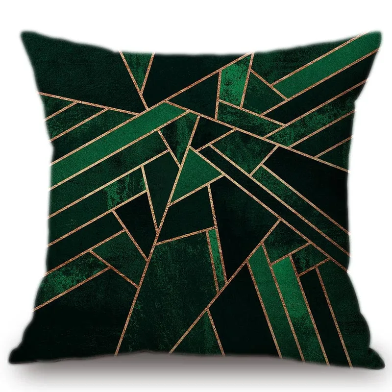 Emerald Geometric Cubes Triangle Decorative Sofa Pillow Cotton Linen Jade Green Pastoral Marble Texture Cushion Cover Car Pillow Emerald Geometric Cubes Triangle Decorative Sofa Pillow Cotton Linen Jade Green Pastoral Marble Texture Cushion Cover Car Pillow
