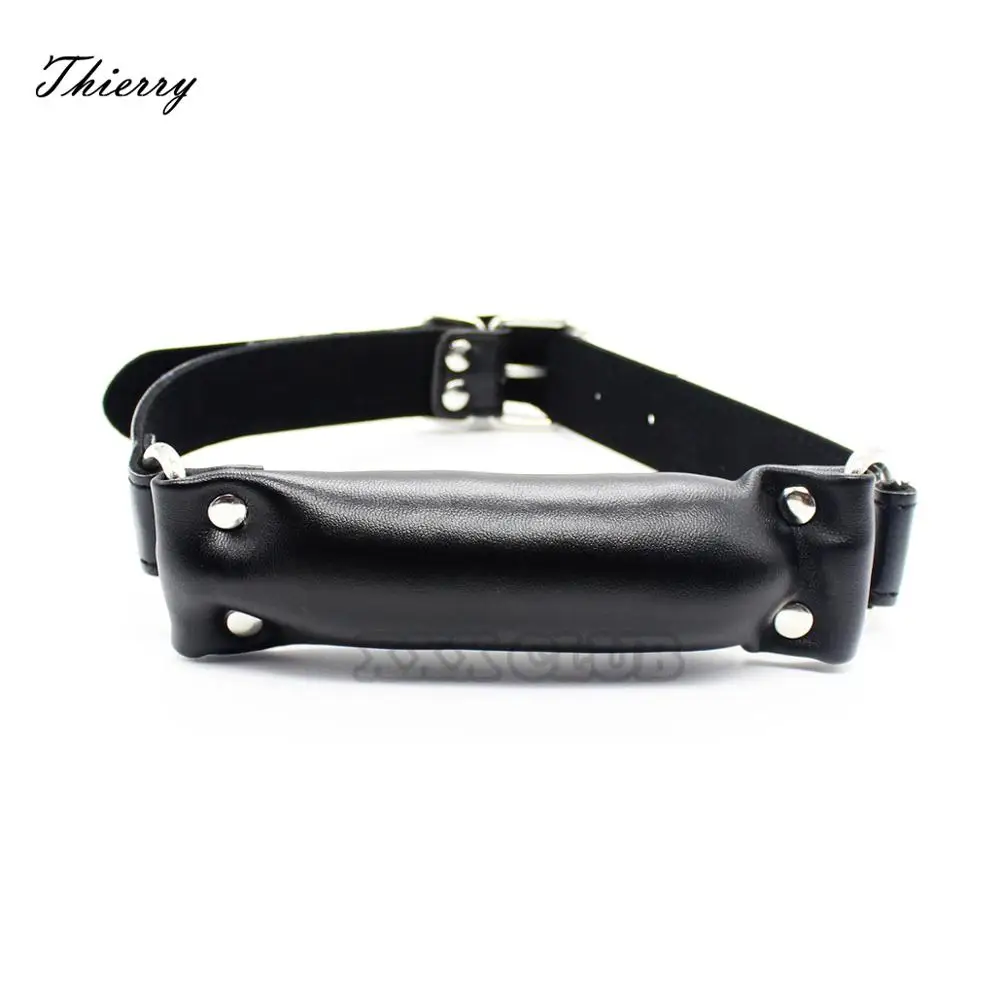 Leather Harness Mouth Soft Solid Ball Gag Mouth Plug