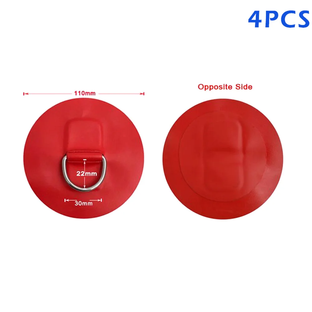 Красный 4 шт из нержавеющей стали D-Ring Pad/патч для надувная лодка из ПВХ плот Dinghy каяк& T8 - Цвет: Красный