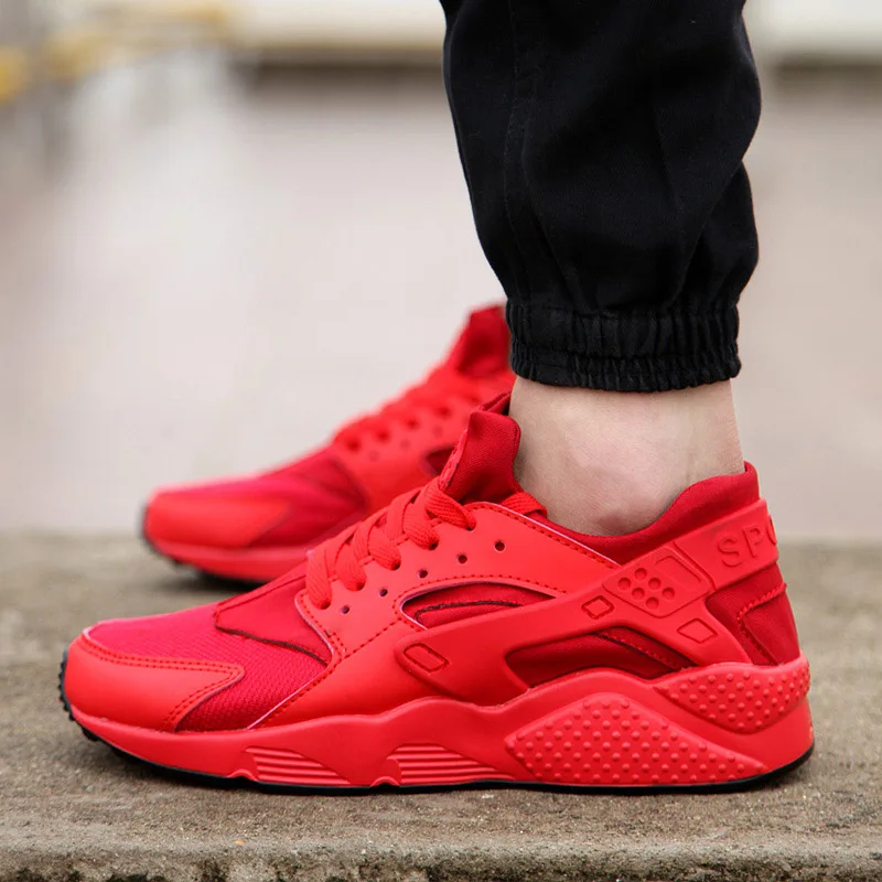 Мужская обувь; спортивная Уличная обувь; кроссовки; zapatos hombre Zapatillas Running Mujer; сетчатая женская обувь унисекс для бега - Цвет: red