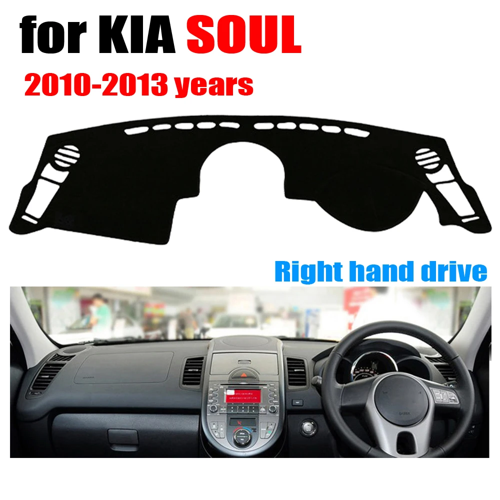 RKAC Car dashboard cover mat for KIA SOUL 2010 2013 years Right hand