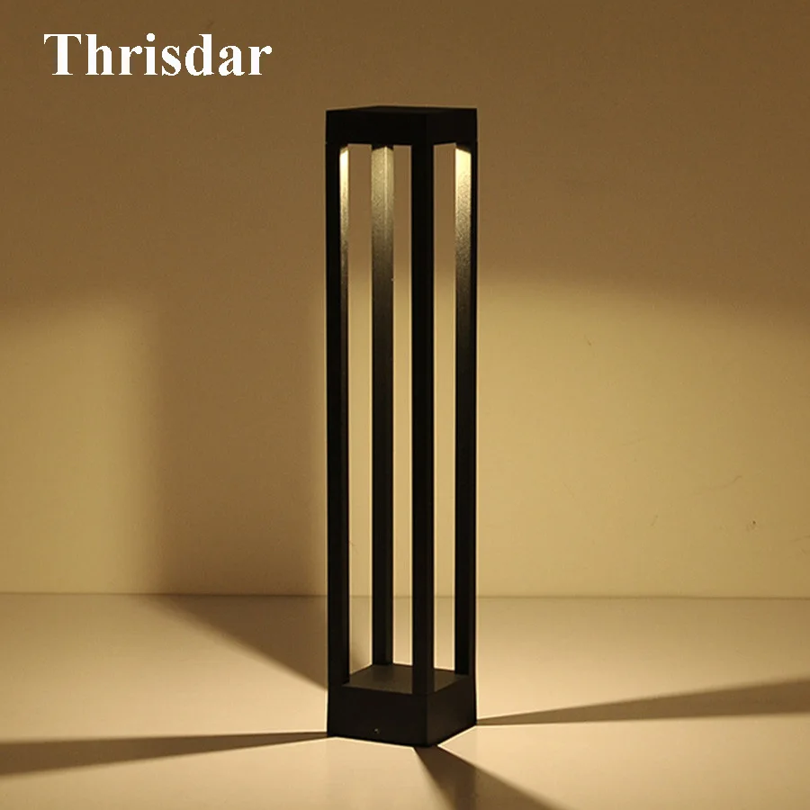 

Thrisdar 2pcs/Lot Outdoor Garden Landscape Pillar Lawn Light Villa Pathway Lawn Post Light Garden Park LED bollard Lawn light