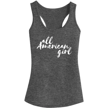 

Womens All American Girl - USA Fitness Workout Racerback Casual Tank Tops