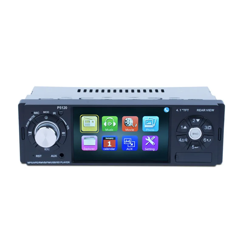 

4.1" TFT LCD HD 1080P Backlit Button Reversing ISO Port Bluetooth U Flash Disk SD/DVD/RMVB/AVI/MP5 Android Multimedia Player