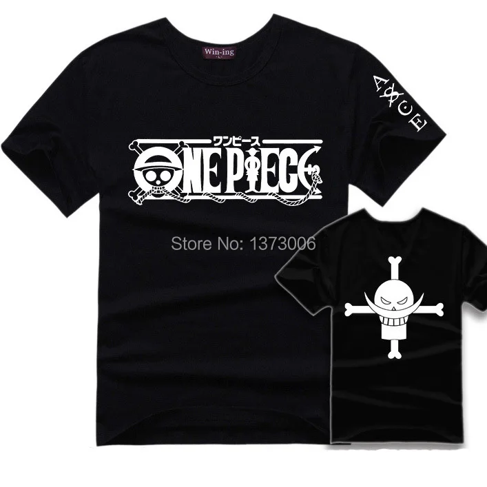Aliexpress.com : Buy One Piece Logo T Shirt Ace Luffy 3 Colors Anime ... - One Piece Logo T Shirt Ace Luffy 3 Colors Anime Figure Tshirt Short Sleeve Men T