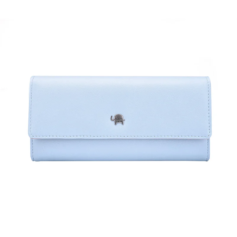 

Lovely Metal Elephant Long Purse For Women PU Leather Trifold Women's Credit Card Holder Elegant Ladies Wallets With Photo Slots