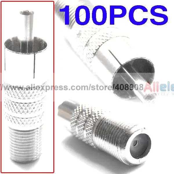 все цены на 100pcs F Female to RCA Male Coaxial Cable CCTV Adapters онлайн