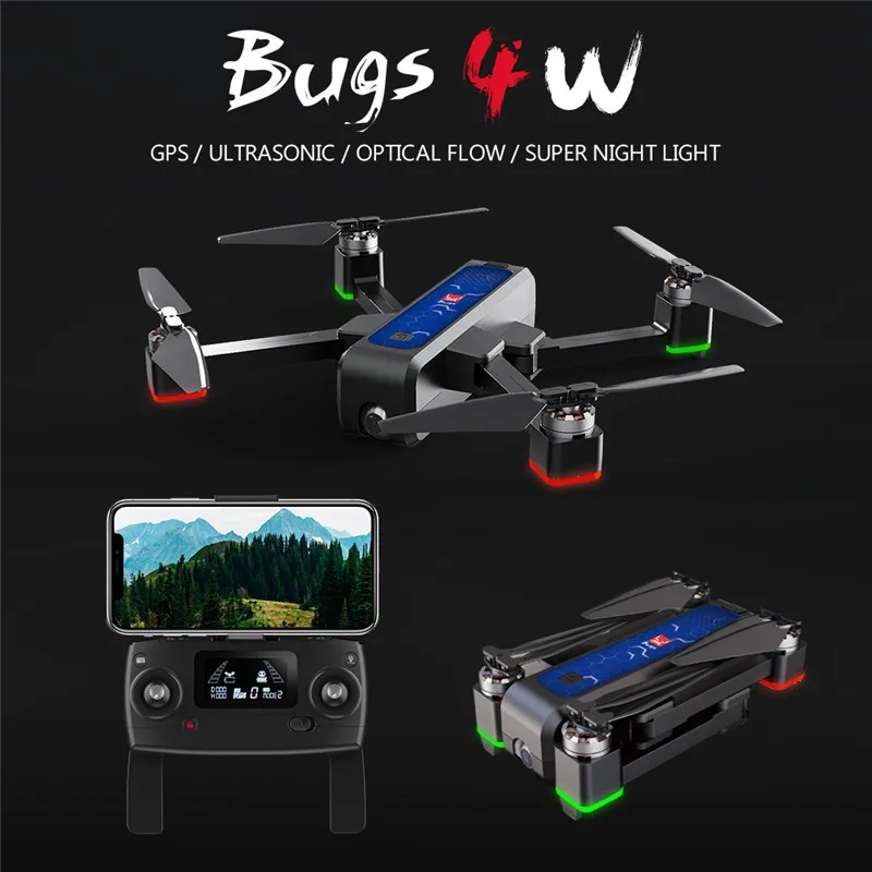 Бесщеточный складной Радиоуправляемый Дрон MJX B4W с Wi Fi FPV ультразвуковой GPS