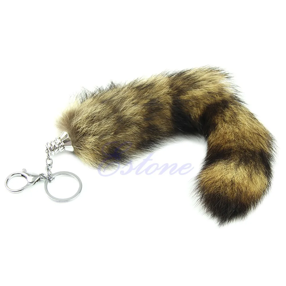 

2017 Raccoon Coat Tails Key Ring Chain Keyring Keychain Gift JUN19