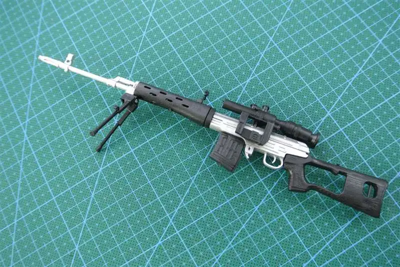 1:6 SVD снайперская винтовка 1:6 пистолет Модель с черным покрытием пластиковая военная модель аксессуары для 1" экшен-фигурки дисплей и коллекция