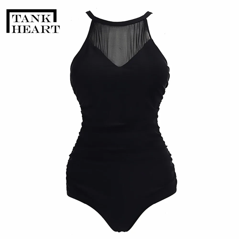 Billig Tank Herz Sexy Retro Einteiliges Anzüge Monokini Plus Size Bademode Frauen Ein Stück Badeanzug Badpak Trikini Badeanzug frauen 4XL