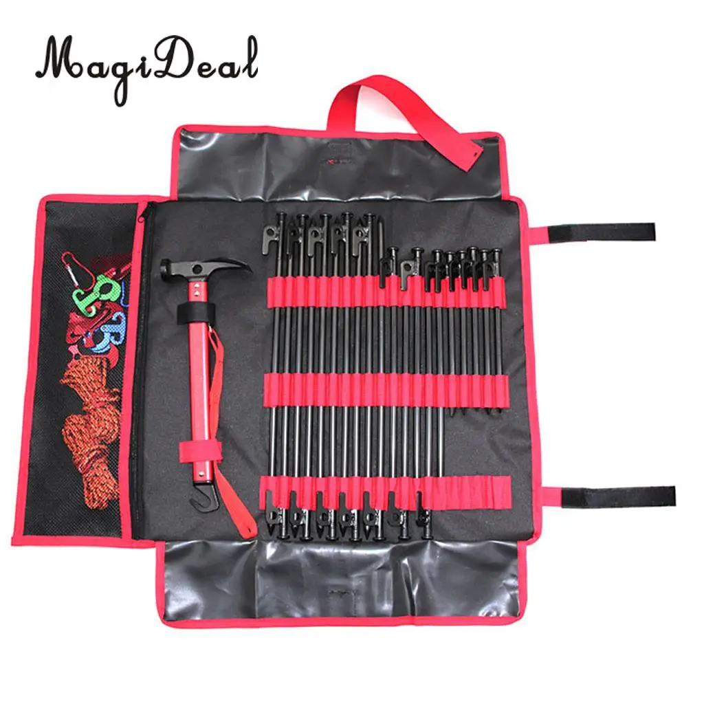 Heavy Duty Camping Tent Nail Storage Bag For Stakes Pegs Pouch Holder Case